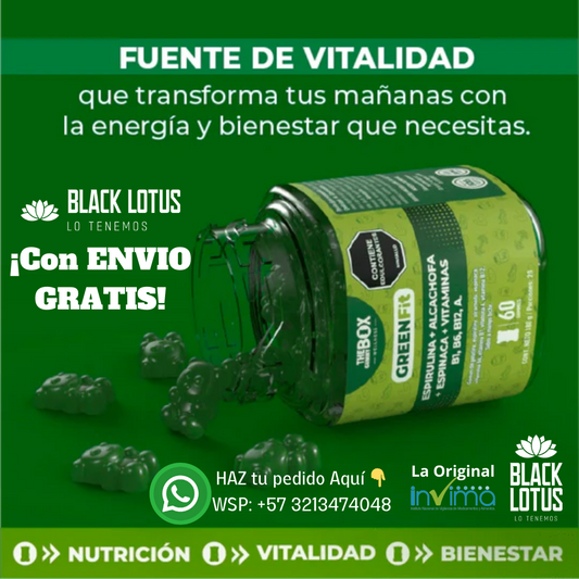 Gomitas GREENFIT Espirulina, Alcachofa, Espinaca y Vitaminas en Gomitas, REVITALIZAN tu cuerpo y elevar tu ENERGÍA TODO el día.💪⚡💚