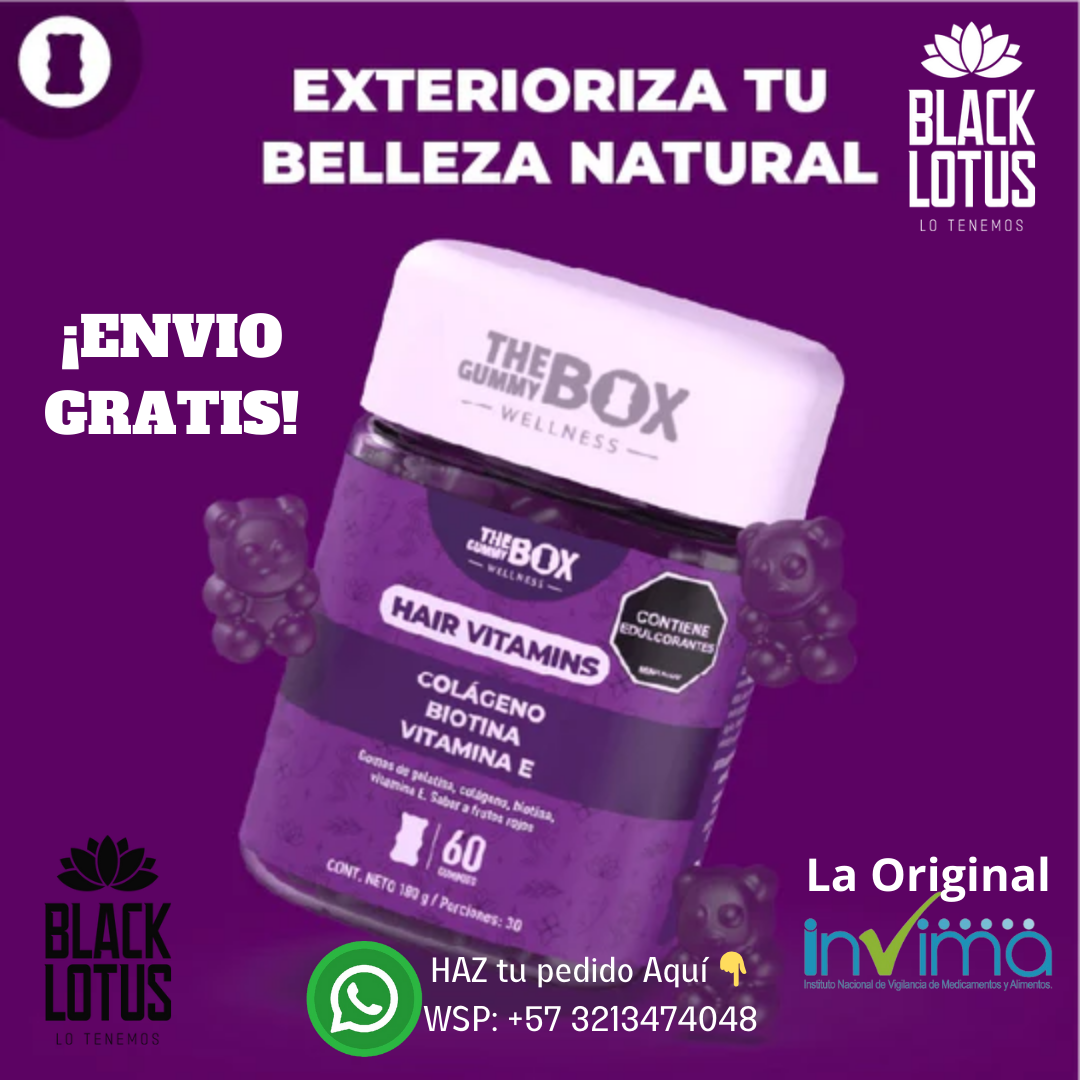 Gomitas HAIR VITAMINS con Colageno y Biotina The Gommy Box 🍬😋😍