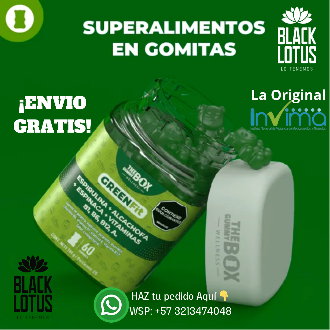 Gomitas GREENFIT Espirulina, Alcachofa, Espinaca y Vitaminas en Gomitas, REVITALIZAN tu cuerpo y elevar tu ENERGÍA TODO el día.💪⚡💚