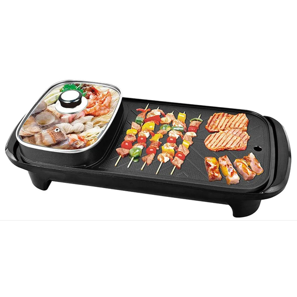 Plancha Asador Grill Electrico Antiadherente Parrila Negra